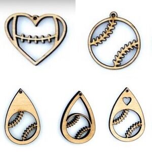 Softball Baseball Wooden Earrings